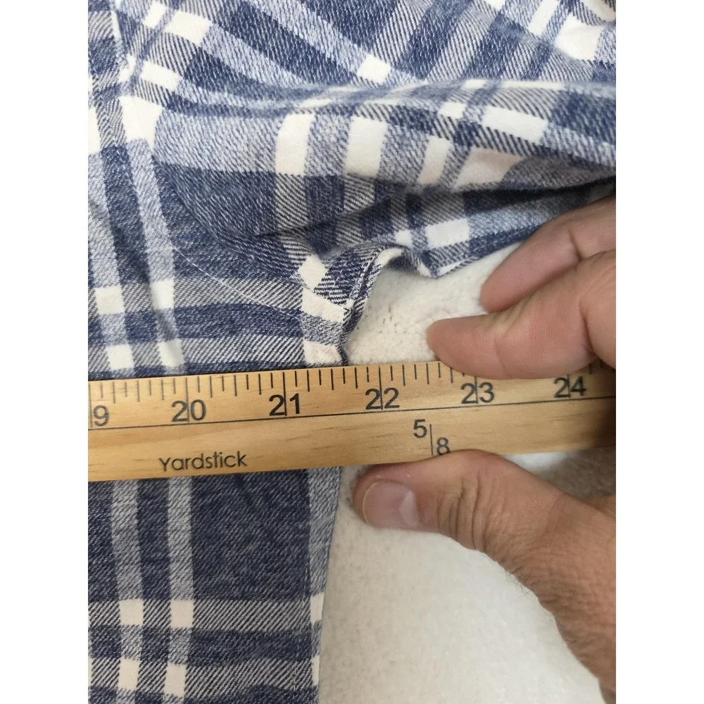 UNTUCKit Shirt Mens Medium Blue Plaid Flannel Long Sleeve Button Regular Fit - Picture 6 of 7